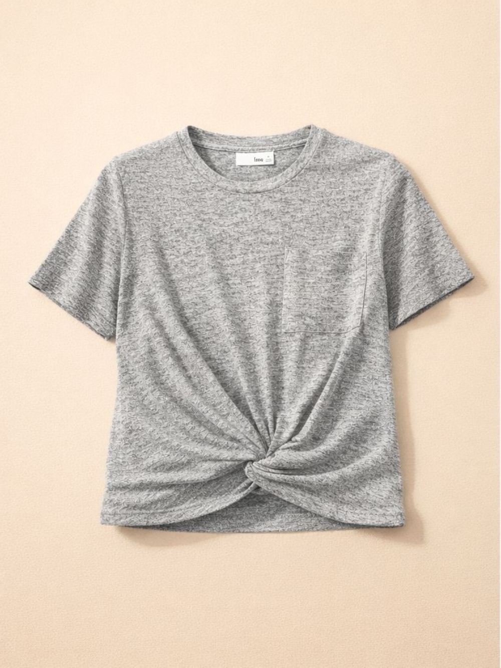 Wilfred Heather Gray Twist-Front Pocket Tee